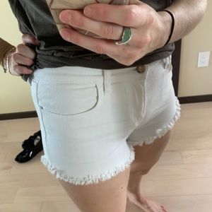 L’agence white cut off shorts